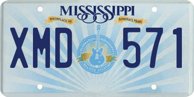 MS license plate XMD571
