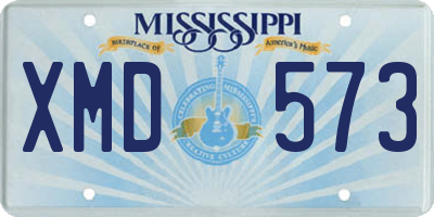MS license plate XMD573