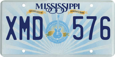 MS license plate XMD576