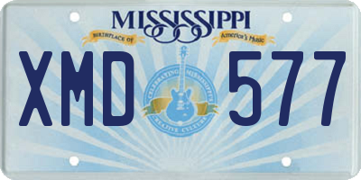MS license plate XMD577