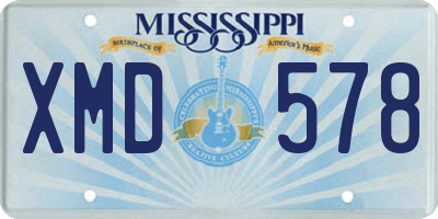 MS license plate XMD578