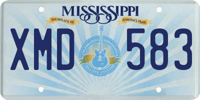MS license plate XMD583