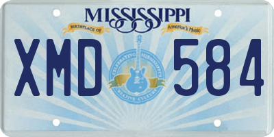 MS license plate XMD584