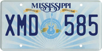 MS license plate XMD585