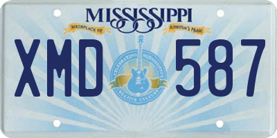 MS license plate XMD587