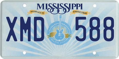 MS license plate XMD588