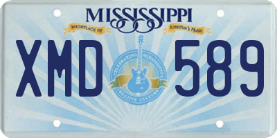 MS license plate XMD589