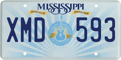 MS license plate XMD593