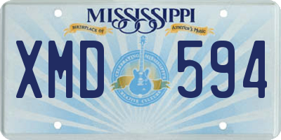 MS license plate XMD594