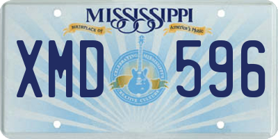 MS license plate XMD596