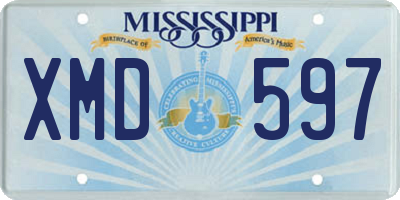 MS license plate XMD597