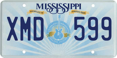 MS license plate XMD599