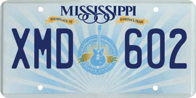 MS license plate XMD602
