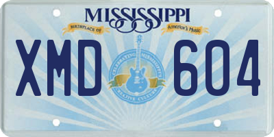MS license plate XMD604