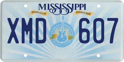 MS license plate XMD607