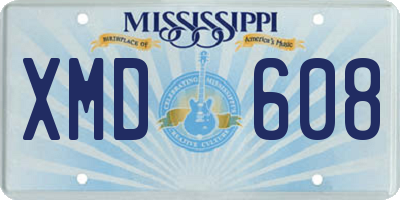MS license plate XMD608