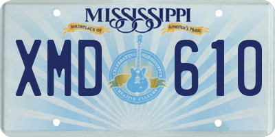 MS license plate XMD610