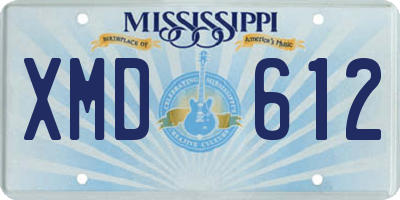 MS license plate XMD612