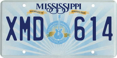 MS license plate XMD614