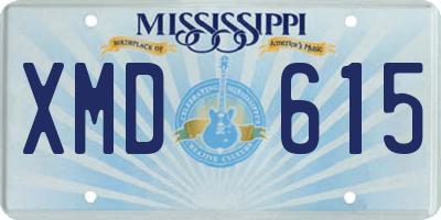 MS license plate XMD615