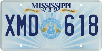 MS license plate XMD618