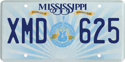 MS license plate XMD625