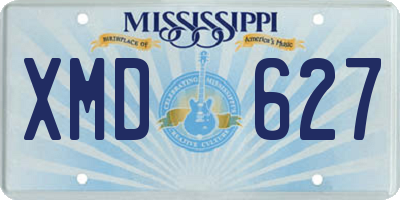 MS license plate XMD627