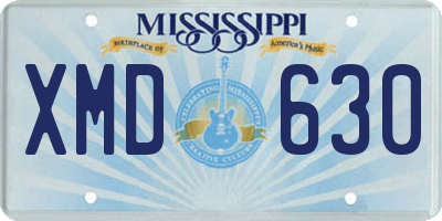 MS license plate XMD630