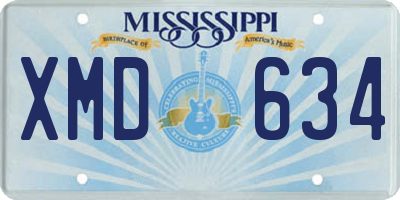 MS license plate XMD634