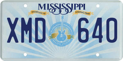 MS license plate XMD640