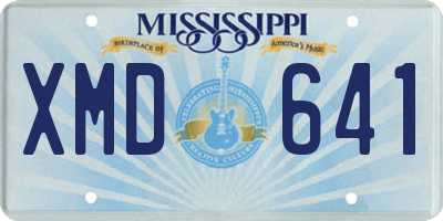 MS license plate XMD641
