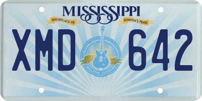 MS license plate XMD642