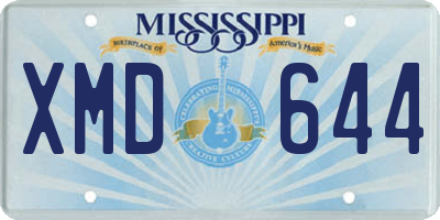 MS license plate XMD644