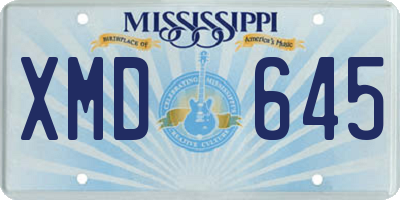 MS license plate XMD645