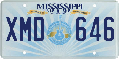 MS license plate XMD646