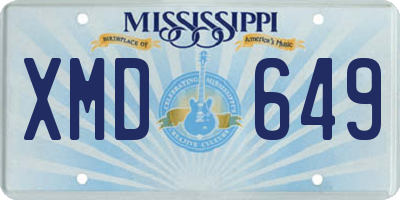 MS license plate XMD649