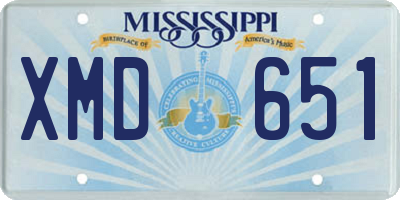 MS license plate XMD651