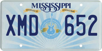 MS license plate XMD652