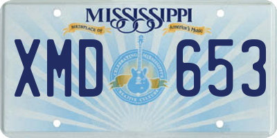 MS license plate XMD653