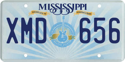 MS license plate XMD656