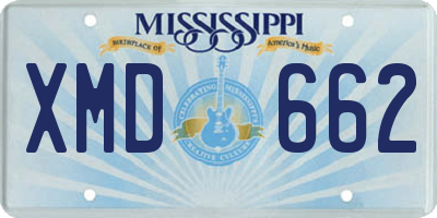 MS license plate XMD662