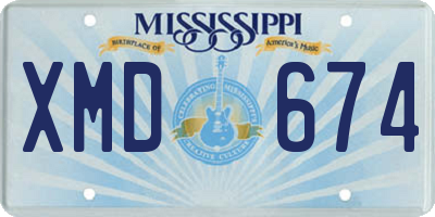 MS license plate XMD674