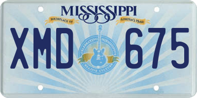 MS license plate XMD675