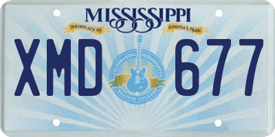 MS license plate XMD677