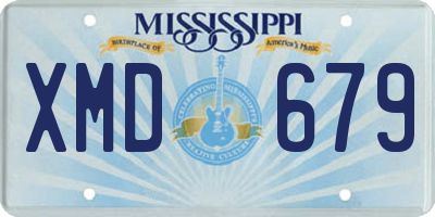 MS license plate XMD679