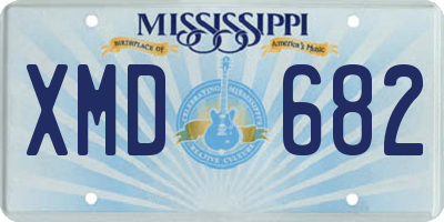 MS license plate XMD682