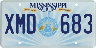 MS license plate XMD683