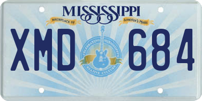 MS license plate XMD684