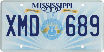 MS license plate XMD689