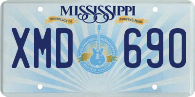MS license plate XMD690
